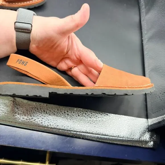 PONS Avarcas Brown Leather Sandals Menorca Spain Size 8 - Picture 12 of 15